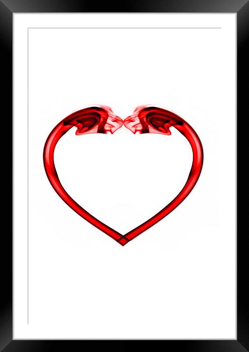 Red heart on white Framed Mounted Print by Steve Purnell