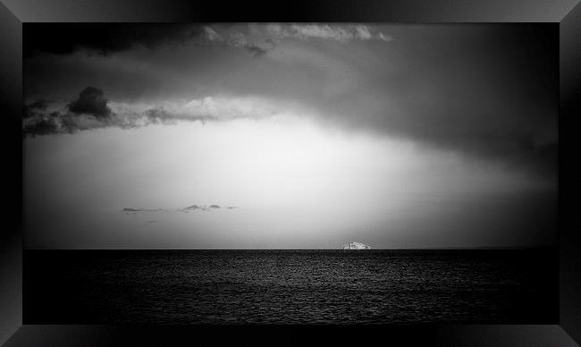  Black sea, white rock... Framed Print by Douglas McMann