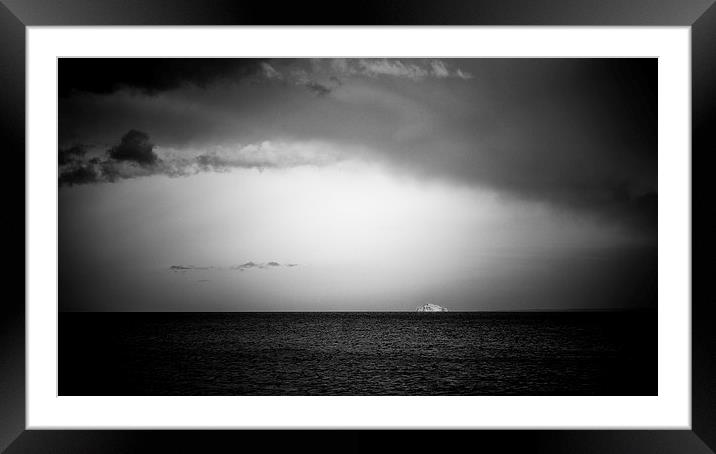  Black sea, white rock... Framed Mounted Print by Douglas McMann