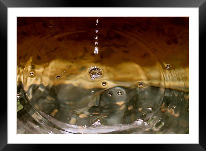 Water Droplet Framed Mounted Print by Dom Cadiou