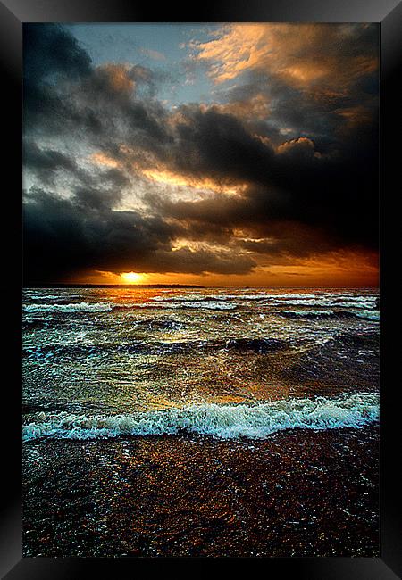 Sunset at Lee on the Solent Framed Print by Rod Scott