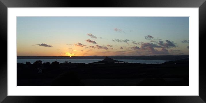 Sunset  on St Michaels Mount Framed Mounted Print by Carol Young