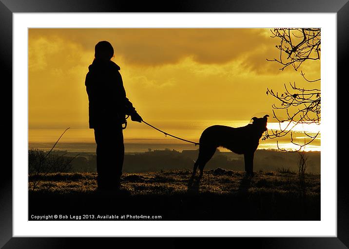 Walking the Dog Framed Mounted Print by Bob Legg