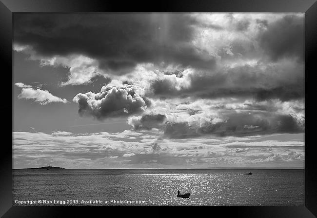 Small Boat Big Sky Framed Print by Bob Legg