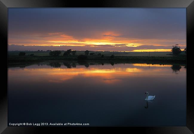 Sunsets on the water Framed Print by Bob Legg