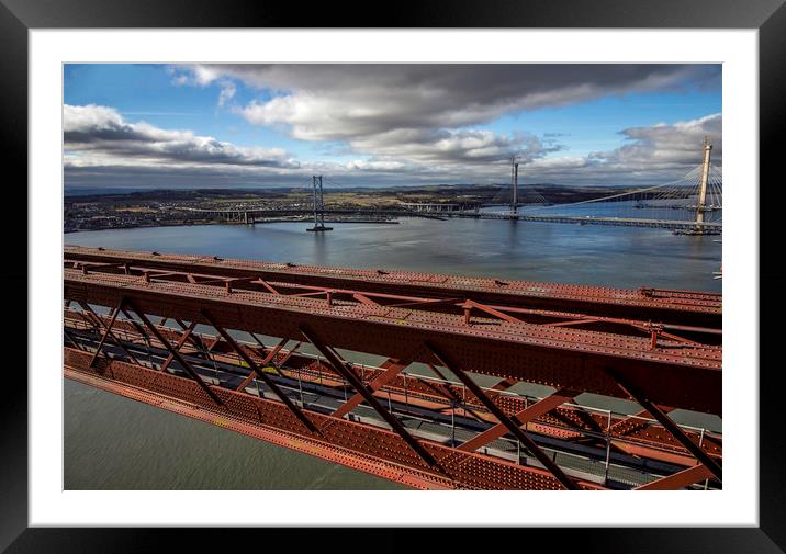 Queensferry Crossing Framed Mounted Print by Douglas Clark