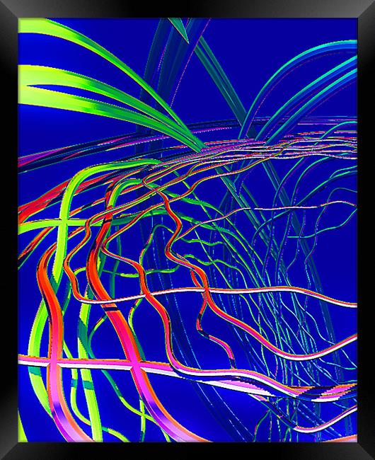 Live Wire Framed Print by Abstract  Fractal Fantasy