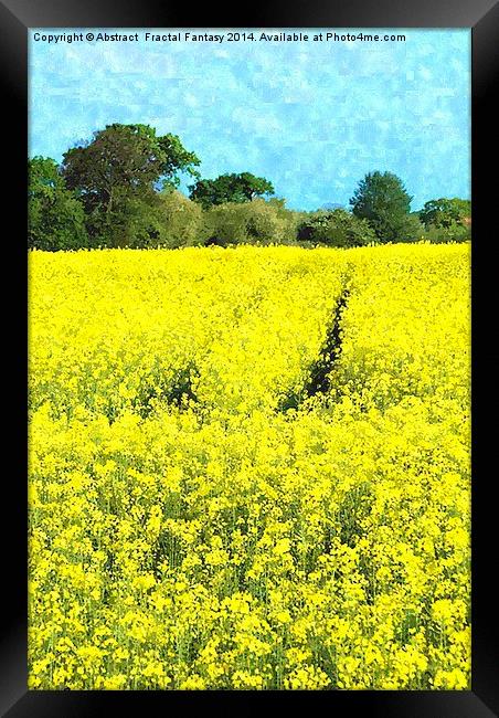 Rape Seed Field watercolour Framed Print by Abstract  Fractal Fantasy