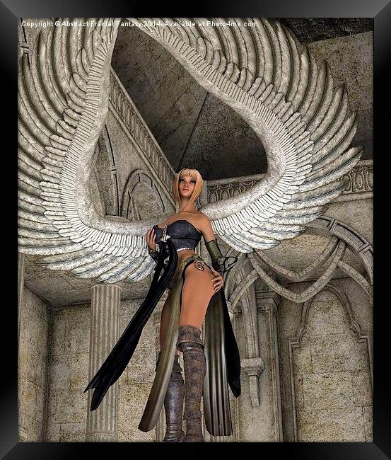 Fantasy winged female Framed Print by Abstract  Fractal Fantasy