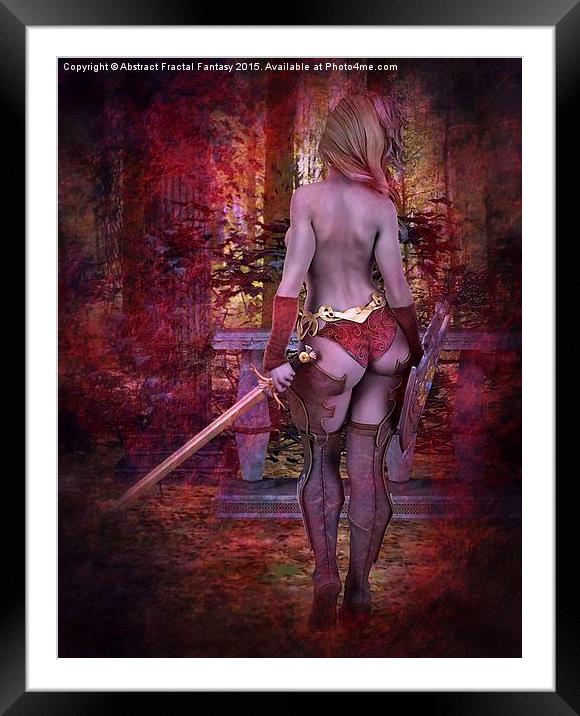  It's Not my Time - Fantasy nude warrior girl Framed Mounted Print by Abstract  Fractal Fantasy