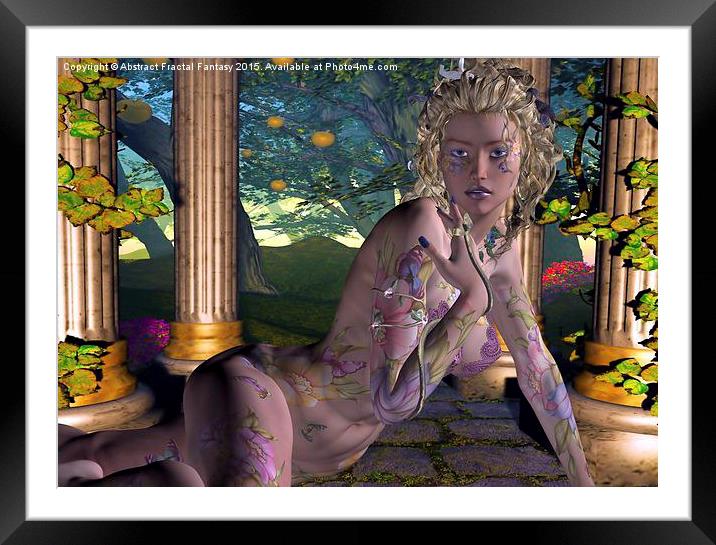  Sexy nude fantasy tattoo girl Framed Mounted Print by Abstract  Fractal Fantasy