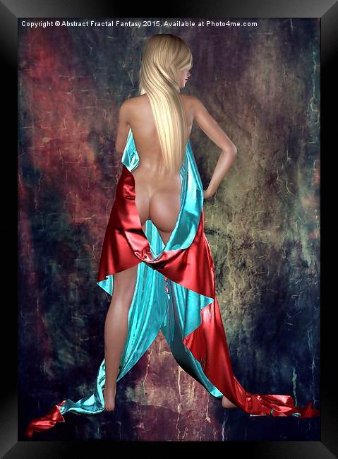  Nude with drape back view Framed Print by Abstract  Fractal Fantasy