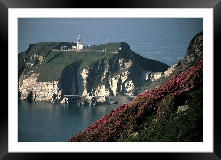 Lundy Island, Devon, lighthouse Framed Mounted Print by Celia Mannings