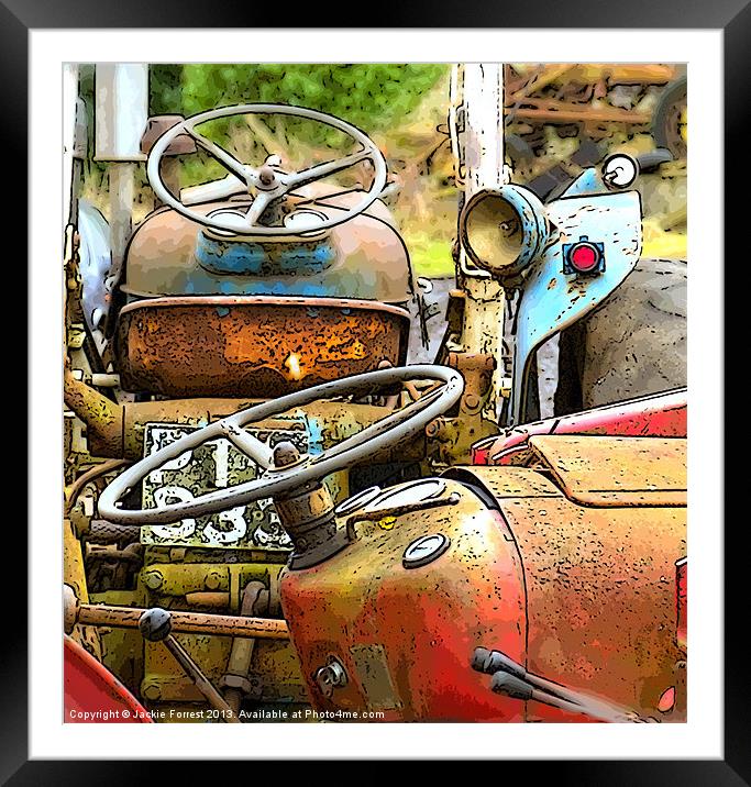 Vintage Tractors Framed Mounted Print by Jackie Forrest