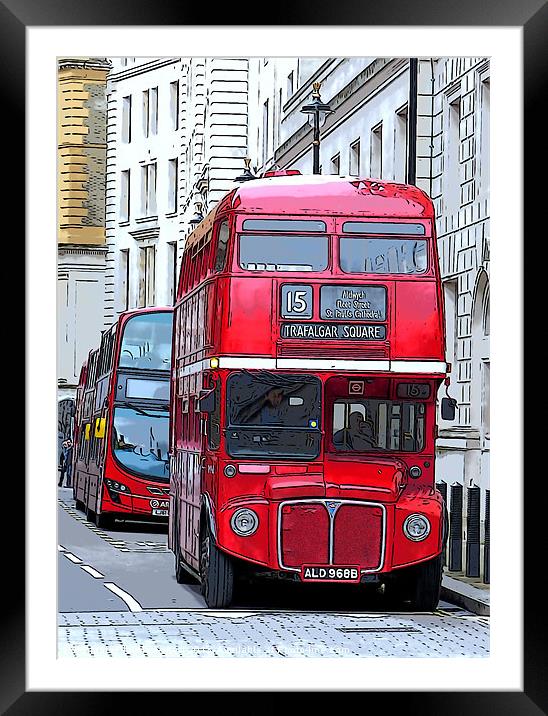 London Routemaster Framed Mounted Print by Jackie Forrest