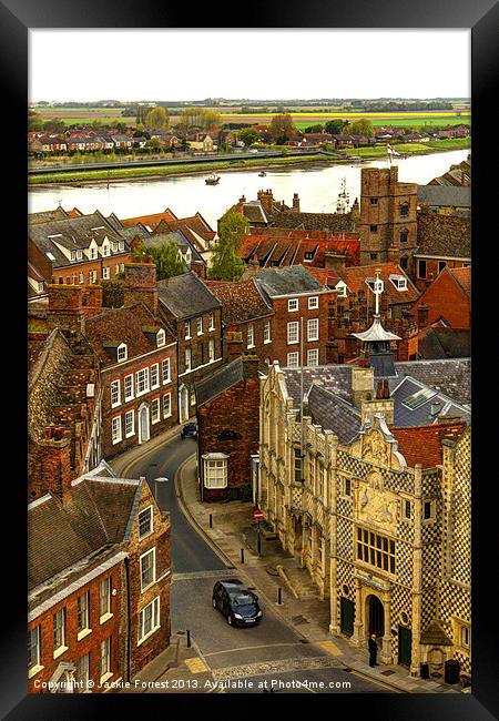 Historic Kings Lynn Rooftop View Framed Print by Jackie Forrest