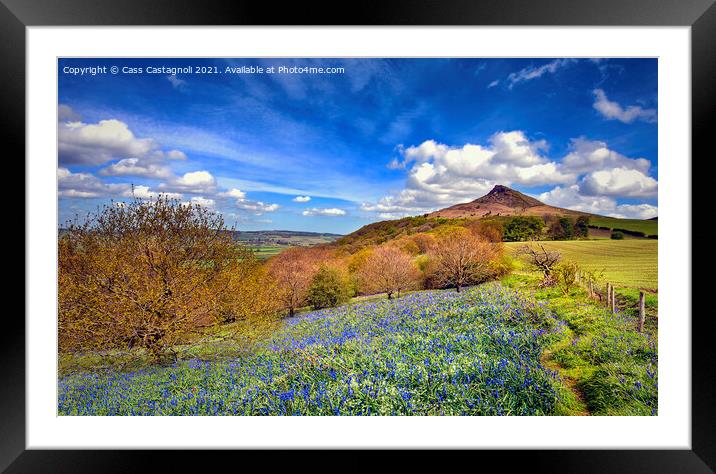 Blue Topping - Roseberry Topping North Yorkshire Framed Mounted Print by Cass Castagnoli