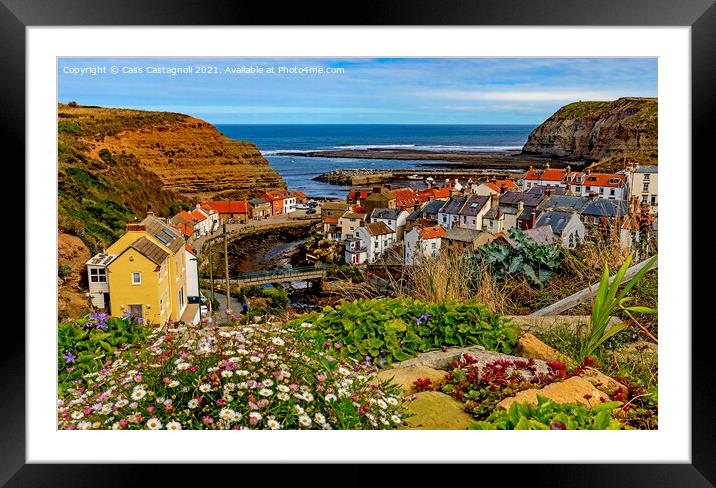 Staithes Village Framed Mounted Print by Cass Castagnoli