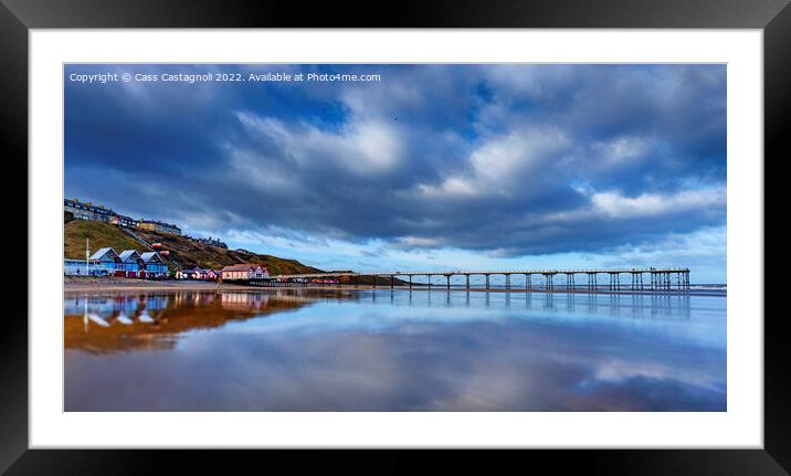 Saltburn-by-the-Sea, on Reflection Framed Mounted Print by Cass Castagnoli