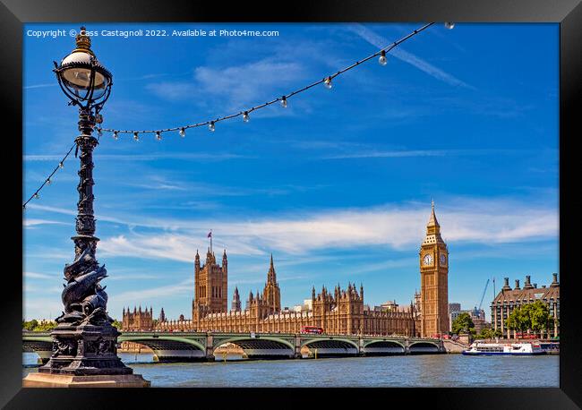 The Houses of Parliament - Summer in the City Framed Print by Cass Castagnoli