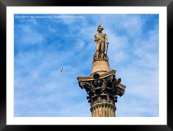 Nelson's Column - Trafalgar Square, London Framed Mounted Print by Cass Castagnoli
