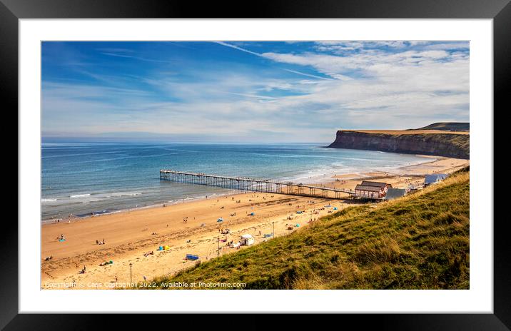British Summer Beach Scene Framed Mounted Print by Cass Castagnoli
