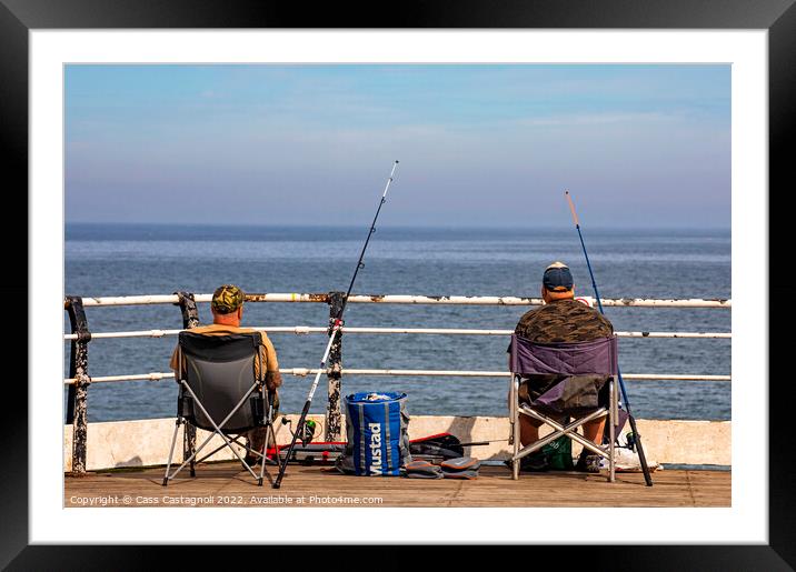 Pier Fishing Saltburn Framed Mounted Print by Cass Castagnoli