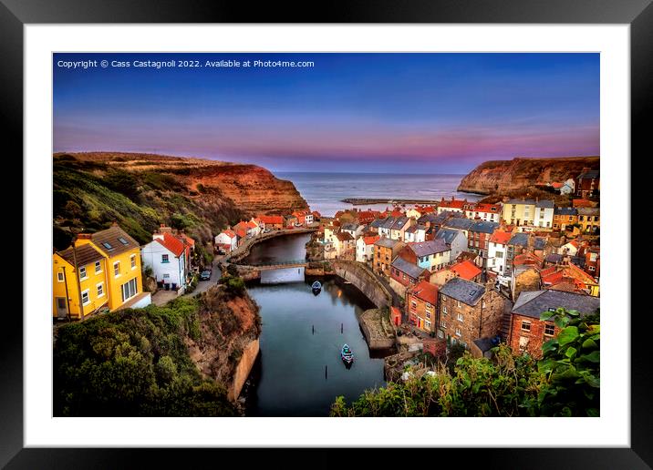Staithes - Silent Night Framed Mounted Print by Cass Castagnoli