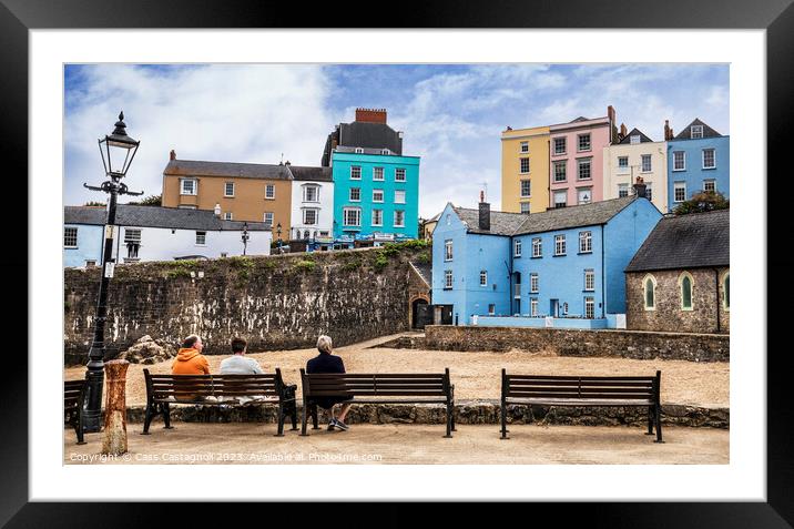 Tenby - Wales Framed Mounted Print by Cass Castagnoli
