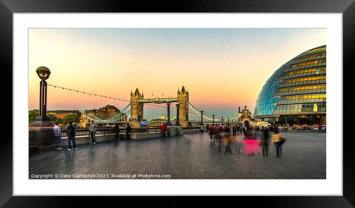 Evening at Tower Bridge - London Framed Mounted Print by Cass Castagnoli