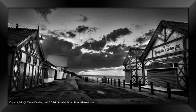 Last Rays of Light - Saltburn-by-the-Sea - mono Framed Print by Cass Castagnoli