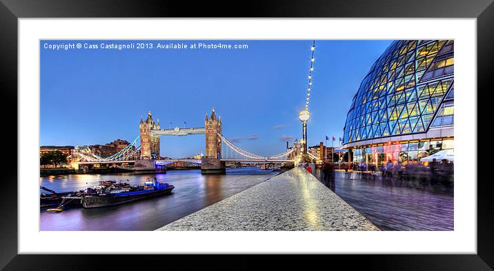 Tower Bridge at night Framed Mounted Print by Cass Castagnoli