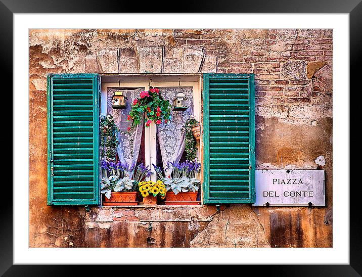 Piazza Del Conte Framed Mounted Print by Cass Castagnoli