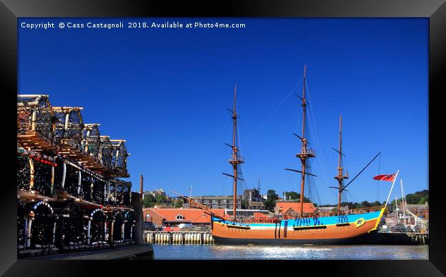Full size replica of The Endeavour - Whitby Framed Print by Cass Castagnoli