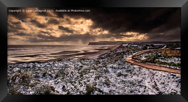 This golden land- Marske-by-the-Sea Framed Print by Cass Castagnoli