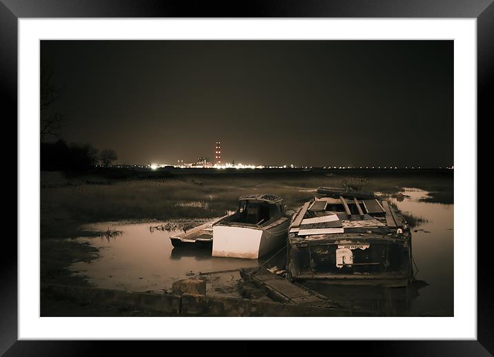 Riverside @ Night Framed Mounted Print by Wesley Wren