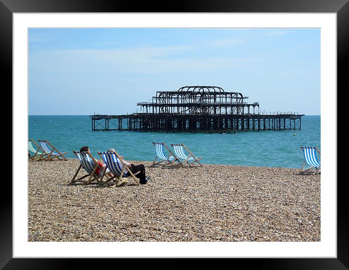 West Pier Brighton Framed Mounted Print by mike lester