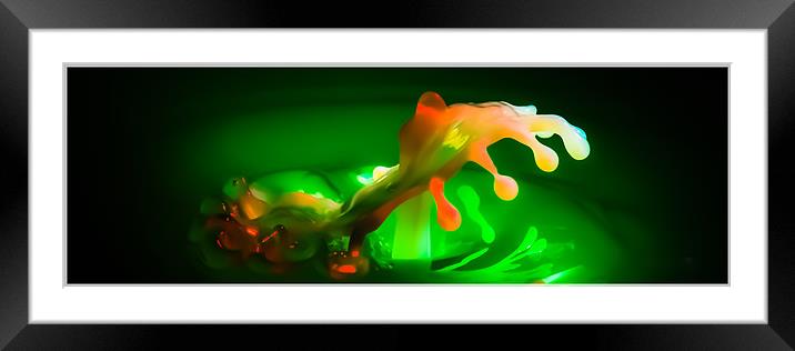 Fluid Art droplet splash Framed Mounted Print by Terry Pearce