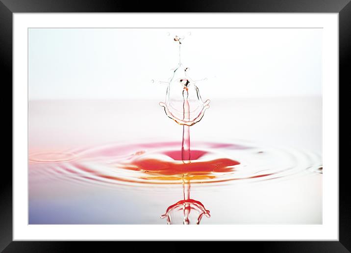 Fluid Art droplet splash Framed Mounted Print by Terry Pearce