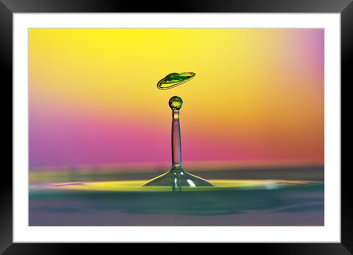 Fluid Art droplet splash Framed Mounted Print by Terry Pearce