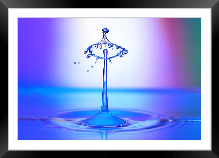 Fluid Art droplet collisions Framed Mounted Print by Terry Pearce