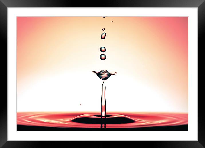 Fluid Art droplet collisions Framed Mounted Print by Terry Pearce