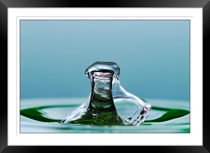 Water Drop Splash Art Framed Mounted Print by Terry Pearce