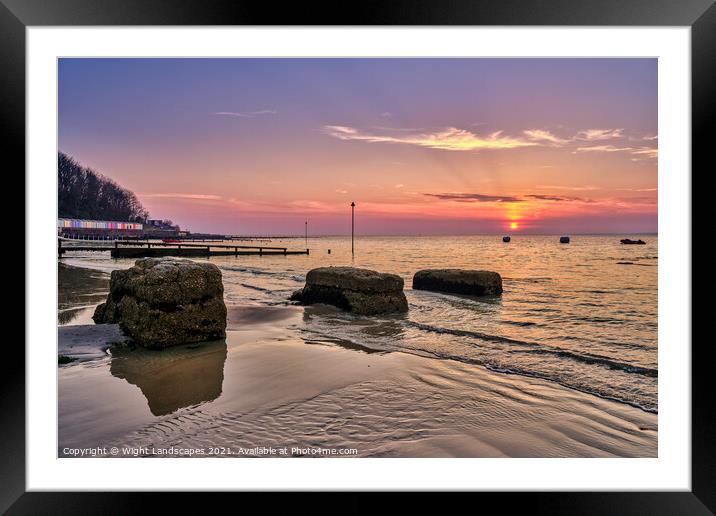 Colwell Bay Isle Of Wight Framed Mounted Print by Wight Landscapes
