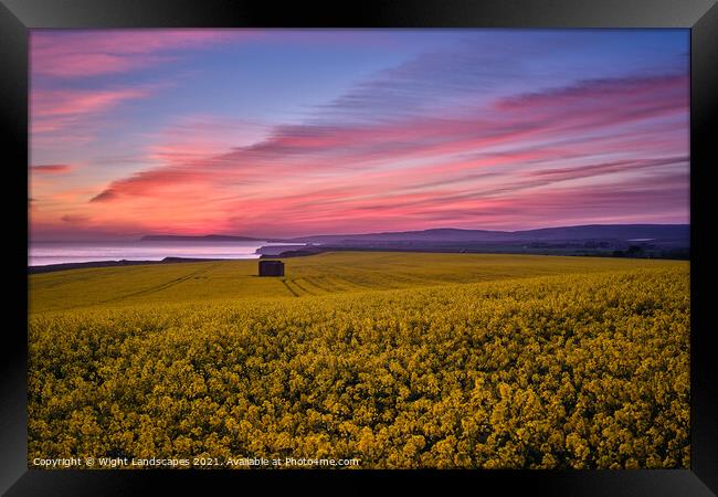 Sunset Afterglow At Chale Isle Of Wight Framed Print by Wight Landscapes