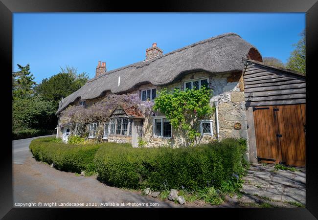 Isle Of Wight Thatched Cottage Framed Print by Wight Landscapes