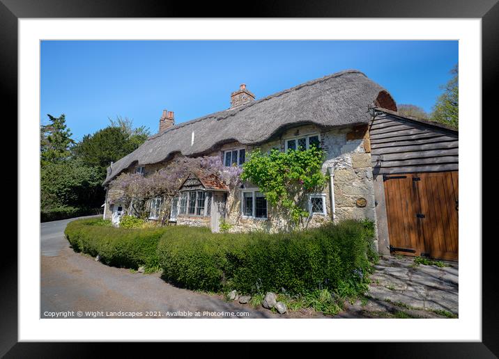 Isle Of Wight Thatched Cottage Framed Mounted Print by Wight Landscapes
