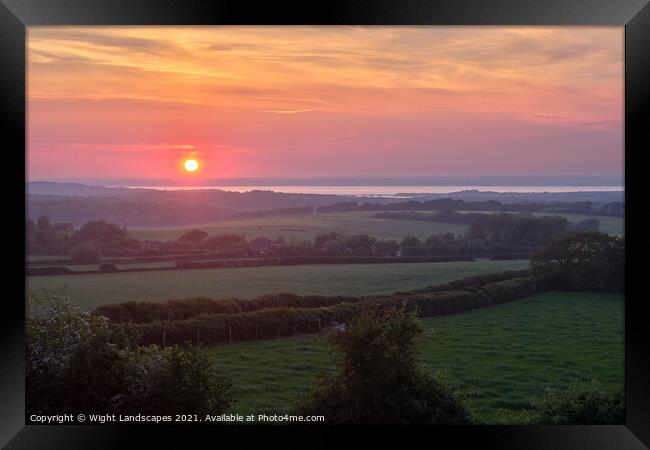 Sunset Over Hamstead Framed Print by Wight Landscapes