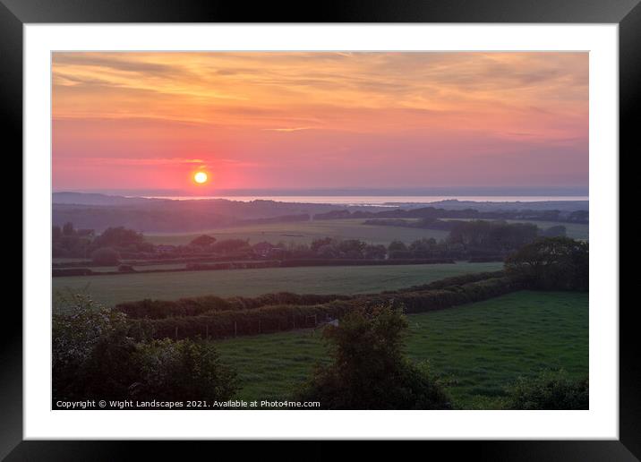 Sunset Over Hamstead Framed Mounted Print by Wight Landscapes