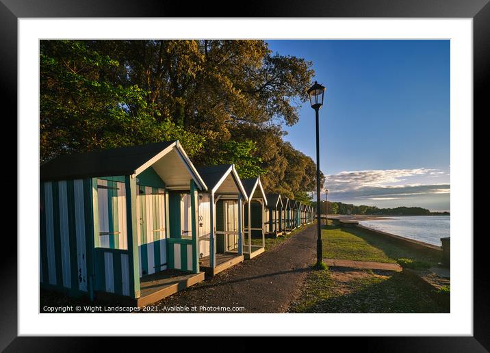 Puckpool Beach Huts Framed Mounted Print by Wight Landscapes